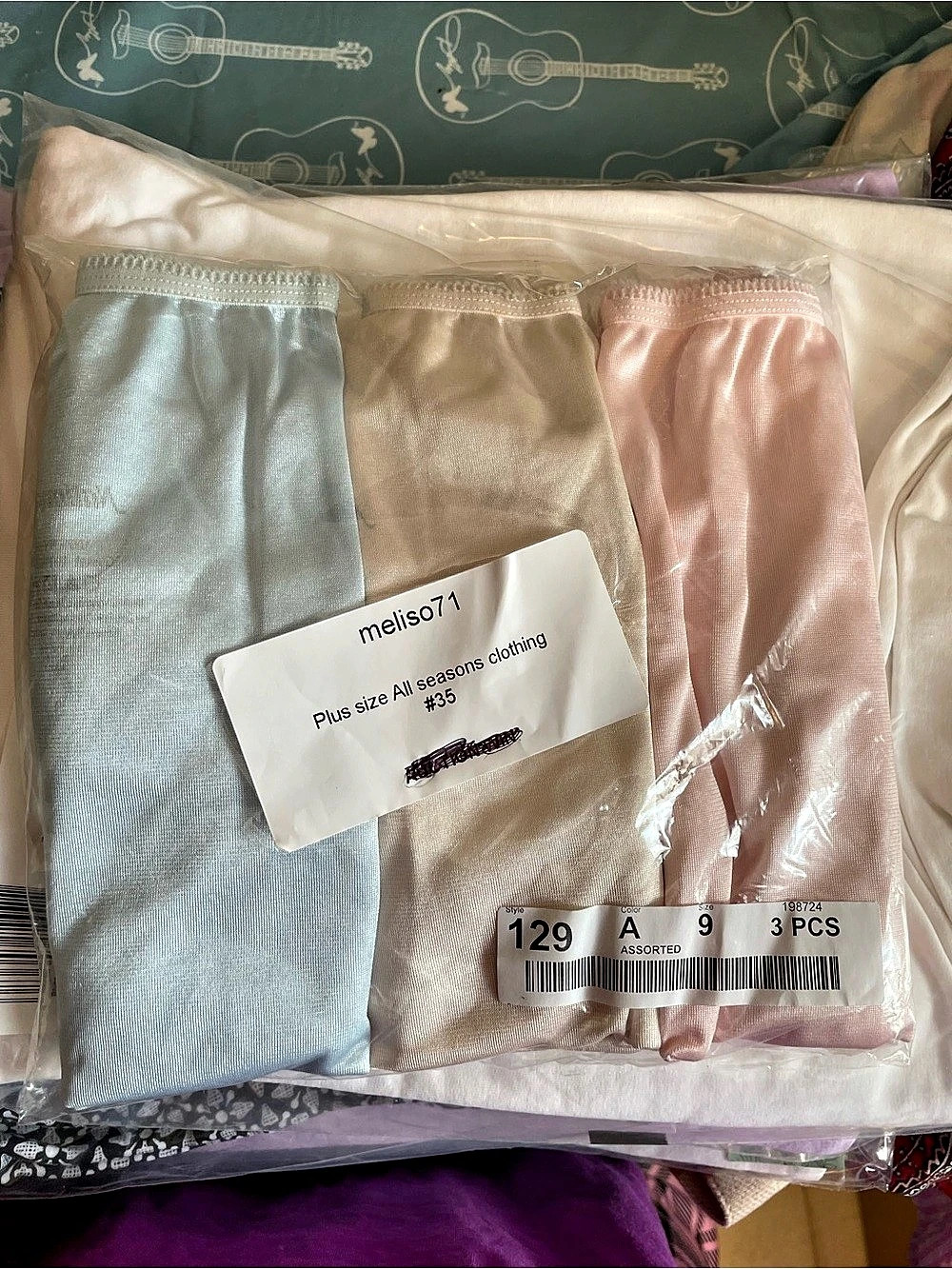 Silk panty size 9 in Blue & Pink NWT